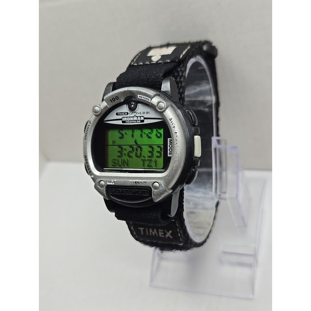 Vintage Timex Data Link Ironman Triathlon Watch Multi Lap New Battery - Read - Picture 2 of 11